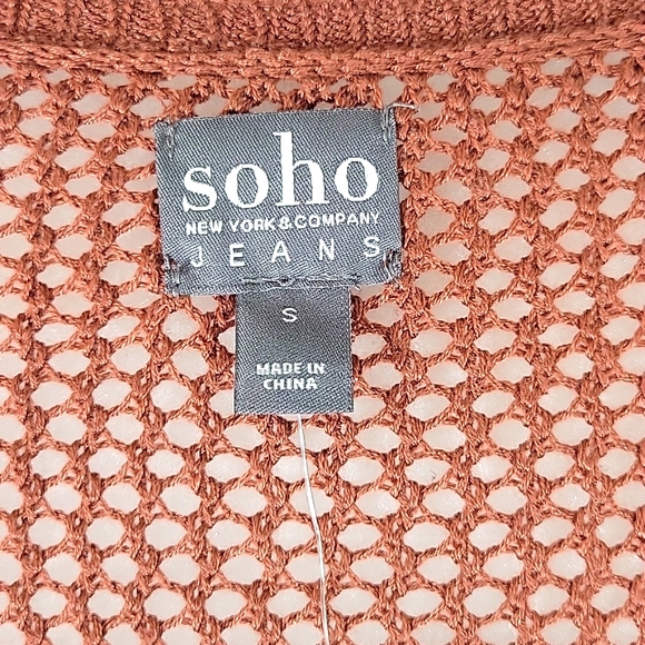 NWT Soho New York Co. Chocolate Brown 3/4 Sleeve Pullover Sweater Size S - Picture 2 of 10